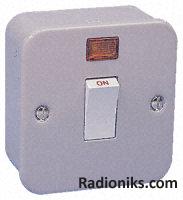 Metalclad control switch w/neon,20A