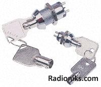 DPST radial pin common key lock switch