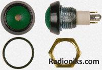 Green round green LED pushbutton switch