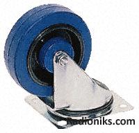 Rubber tyre swivel castor w/TP,75mm 90kg