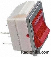 DPST red illuminated rockerswitch,16(4)A