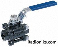 3pc full bore ball valve,1/2in BSPP F-F