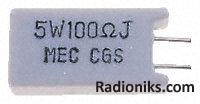 Ceramic wire element resistor, 22R, 5W