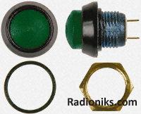 Green round raised pushbutton switch