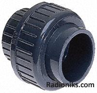 Straight PVC-U union EPDM seal,1/2in