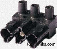 Blk ST18-3 cable mount skt, screw type (1 Pack of 5)