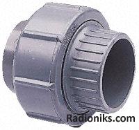 Straight ABS union EPDM seal,3/8in