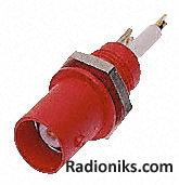 Red BNC panel mount soldered socket