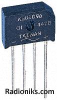 Diode Bridge Single 200V 6A GBU