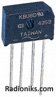 Bridge rectifier,KBU8B-E4 8A  100V