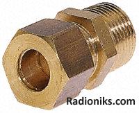 Male stud coupling,1/4in BSPTMx12mm comp (1 Pack of 5)