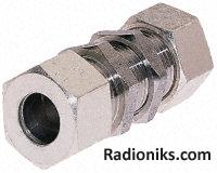 S/steel bulkhead coupling,10x10mm OD