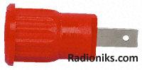 Red push fit shrouded socket,4mm