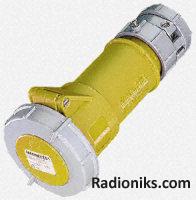 Yellow 2P+E IP67 power top skt,16A 110V