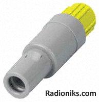 Yellow 2 way push-pull cable plug,10A
