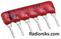 SIL 4608X 7-bussed resistor network,470R