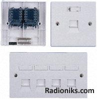 4 way Cat5e quad RJ45 socket faceplate