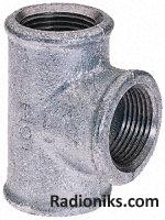 Galvanised tee,1/2in BSPP F all ends (1 Pack of 5)
