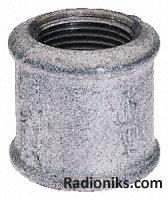 Galvanised equal socket,1 1/4in BSPP F-F (1 Pack of 2)