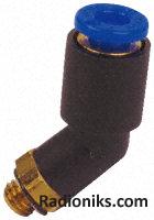 Male 45 deg elbow fitting,1/8inx4mm (1 Pack of 5)