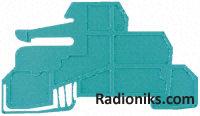 Terminal, DIN rail mounted, blue (1 Pack of 5)