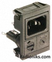 Snapin voltage selectable fused plug,10A