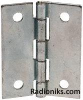 Steel hinge w/drilled hole,50x40x1.2mm (1 Pack of 2)