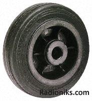 Black rubber tyre wheel,80mm OD