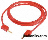 Red stackable PVC test lead,2mm plug