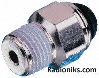 Male BSPT straight connector,1/8inx4mm (1 Pack of 5)