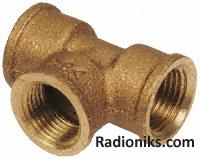 Bronze equal tee,1/2in BSPP F all ends (1 Pack of 2)