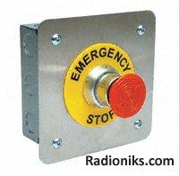 Twist to reset emergency stop station
