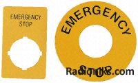 Round emergency stop legend plate (1 Pack of 10)