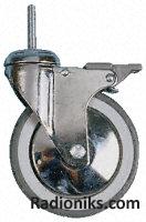 S/steel swivel castor w/BR,100mm 80kg