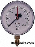 100mm pressure gauge,0 - 4 bar