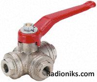 Lport ball valve,1 1/4in BSP female