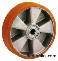 Polyurethane tyred Al wheel,200mm OD