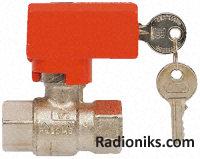 Lockable handle ball valve,1/2in BSPPF-F
