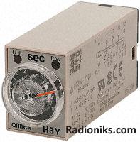 4PDT min ondelay timer,2-60sec 110Vac/3A