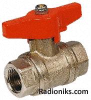 Tee handle ball valve,1/4in BSPP F-F