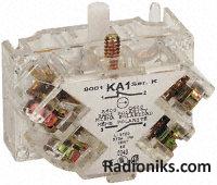 1P changeover ringterminal contact block