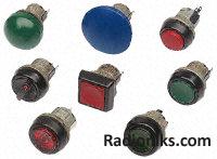 Red circular momentary pushbutton switch