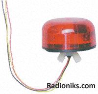 Red low profile xenon beacon,12/24Vdc