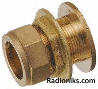 Flanged tank connector,22mm comp