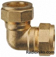 Brass elbow 8 x 8mm comp (1 Pack of 2)