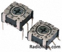 Through-hole HEX rotary in-line switch