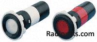 Red LED flat lens black plastic,230Vac