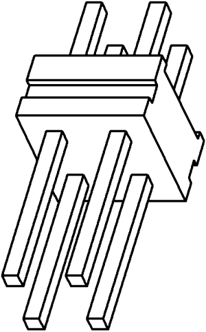 AMP MODU 2-economy  PCB header 2x2W (1 Bag of 10)