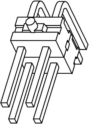 AMP MODU 2-economy r/a PCB header 2x2W (1 Bag of 10)