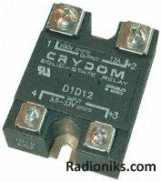 Solid state relay,12Vdc input,800Vdc 25A